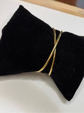 Gold Criss-Cross “X” Minimalist Cuff Bracelet